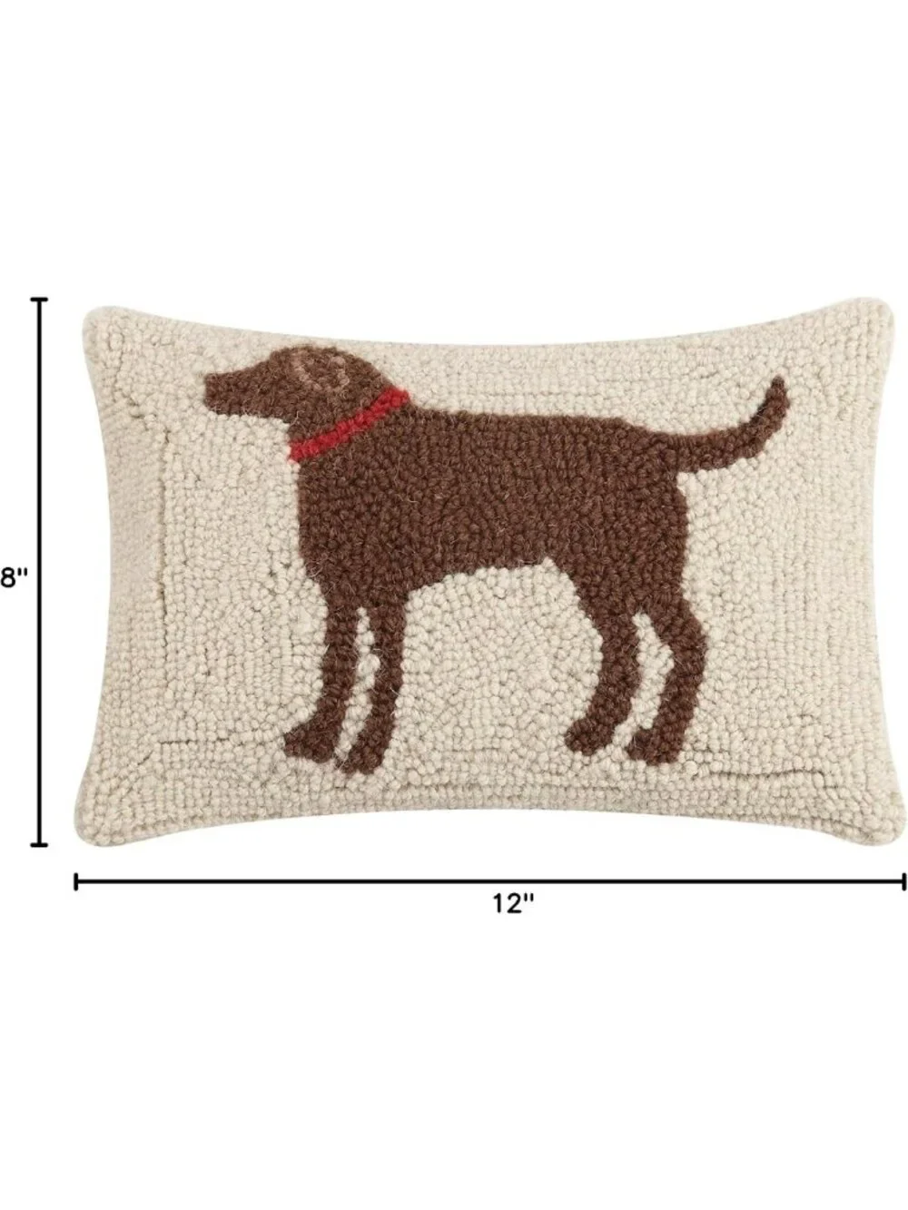 Cozy Brown Dog Wool & Cotton Pillow - 8x12 Inch Pet Decor Accent Cushion